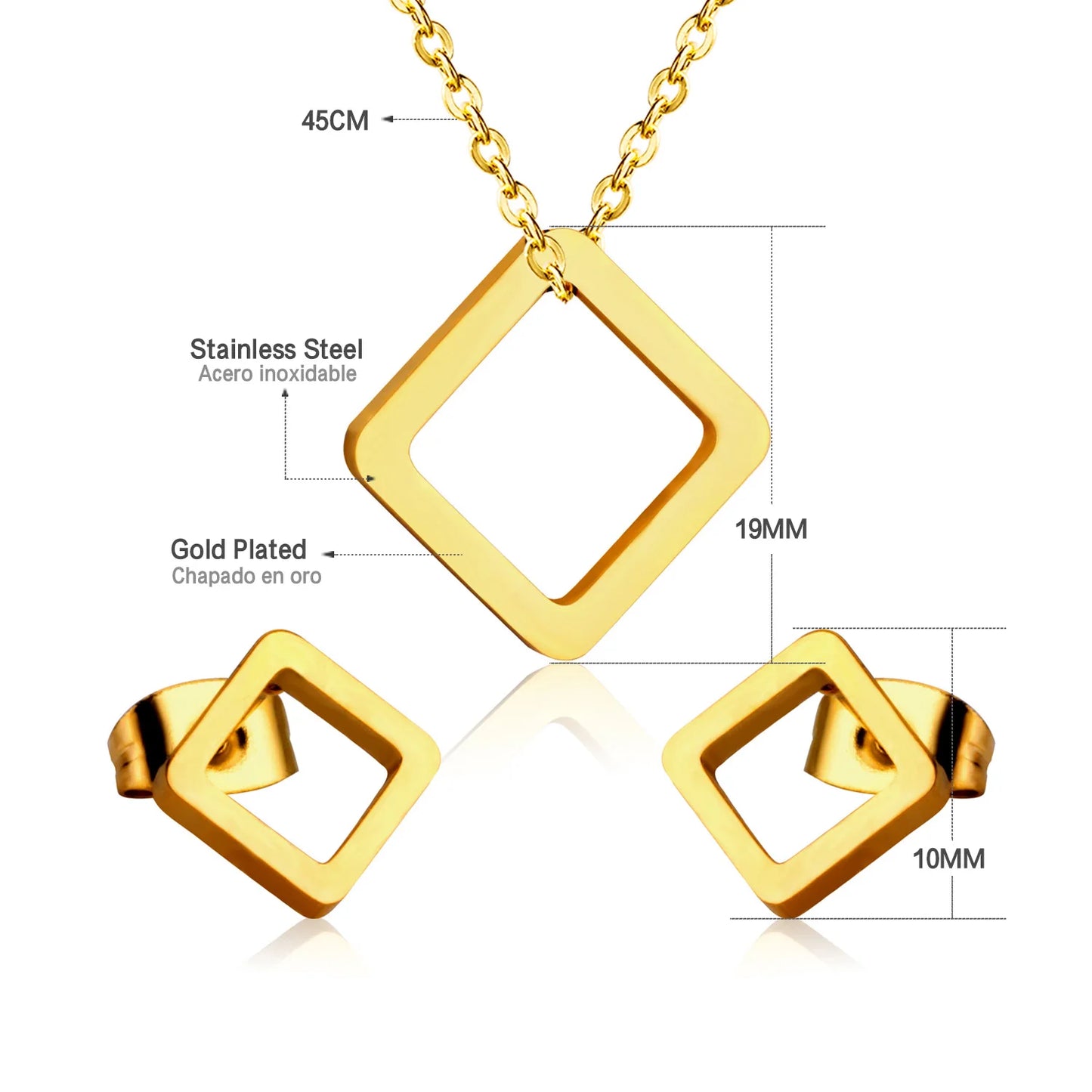 LUXUKISSKIDS Trendy Schmuck Set Edelstahl Silber/Gold Farbe Frau/Männer Großhandel Herz Anhänger Halskette Ohrringe Braut Sets