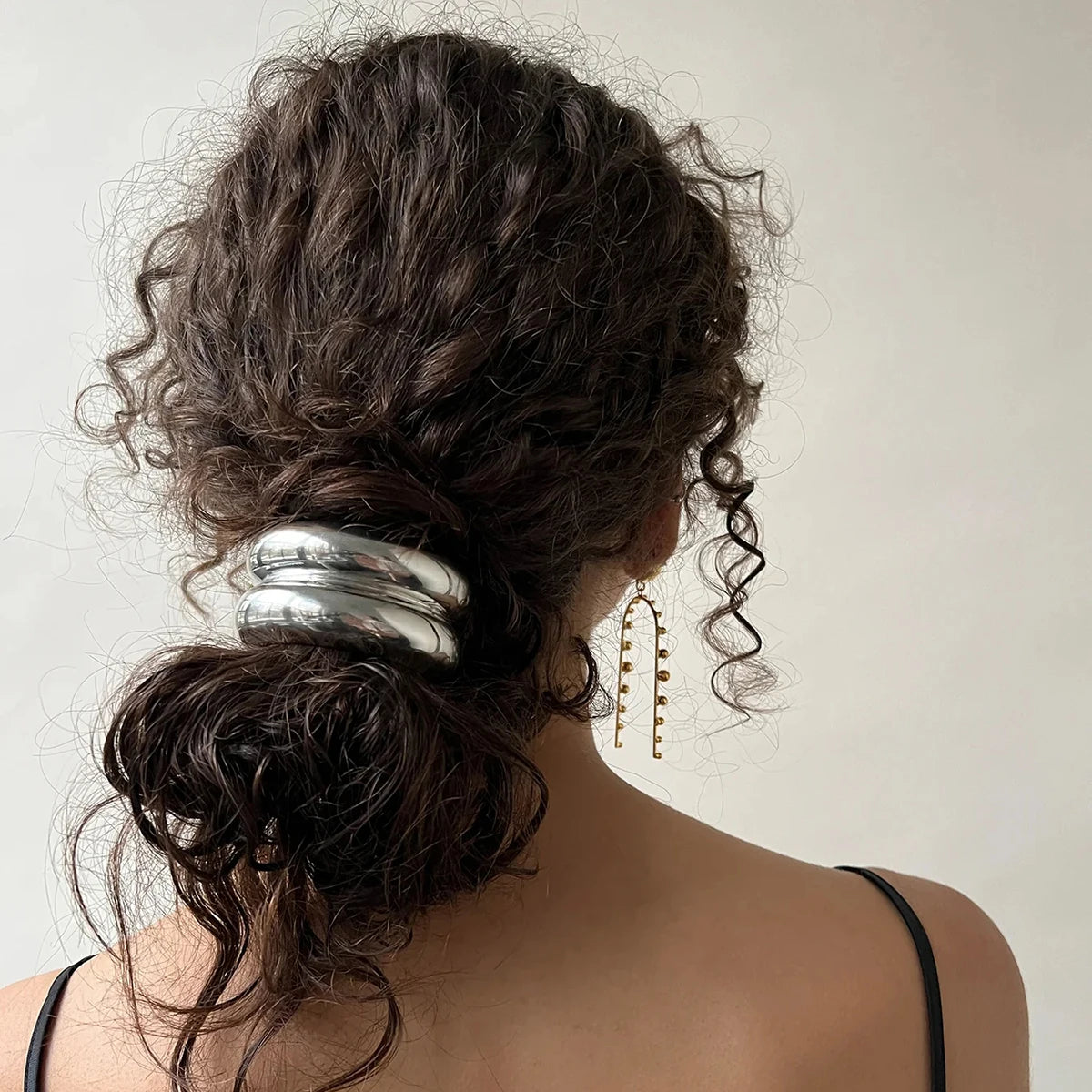Uworld Mode gehämmert glänzende geometrische Doppel bogen Pony Haarnadel Kopf bedeckung Vintage Schmuck Pony Manschette Zubehör Geschenk 2024