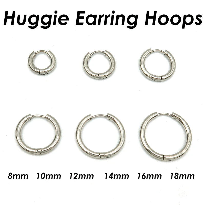 20 Stück Edelstahl-Creolen für Damen und Herren, Huggie-Ohrringe, goldfarben, minimalistische Huggie-Ohrring-Creolen
