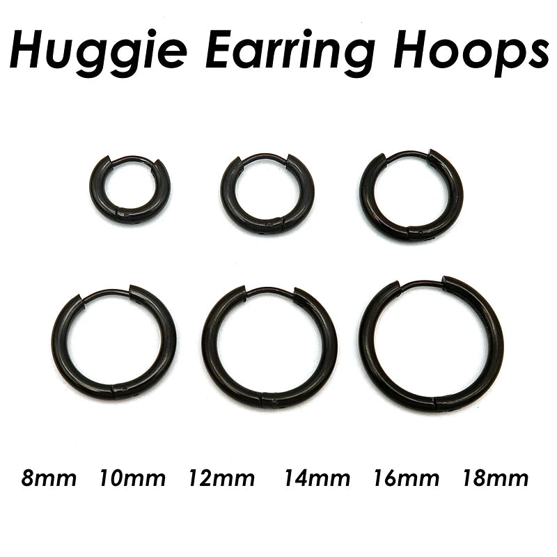 20 Stück Edelstahl-Creolen für Damen und Herren, Huggie-Ohrringe, goldfarben, minimalistische Huggie-Ohrring-Creolen