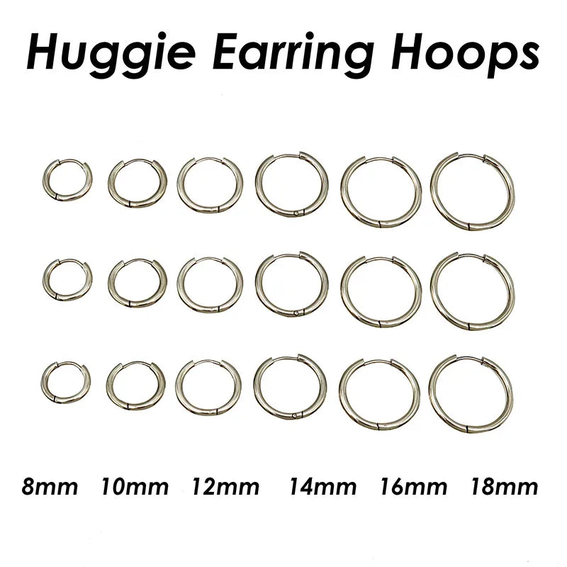 20 Stück Edelstahl-Creolen für Damen und Herren, Huggie-Ohrringe, goldfarben, minimalistische Huggie-Ohrring-Creolen
