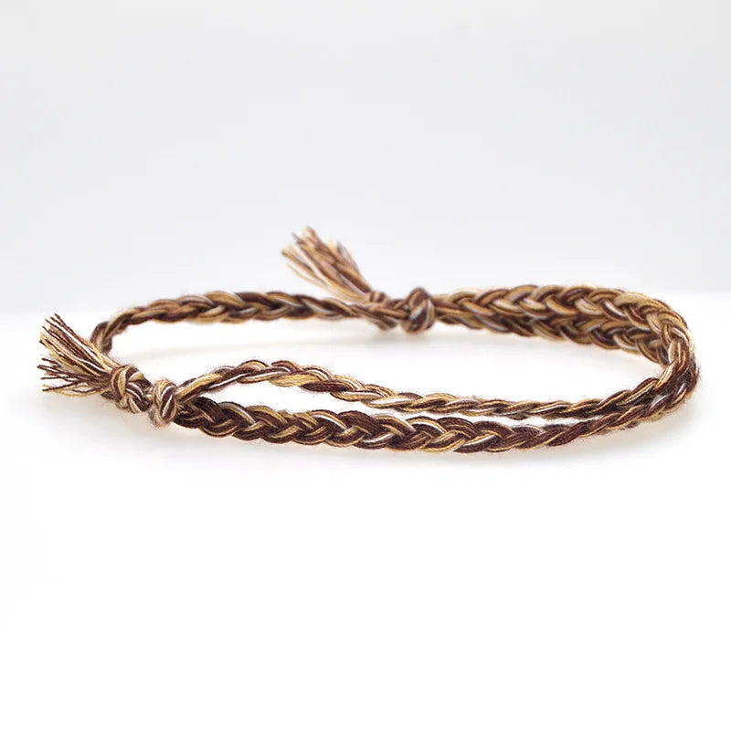 13 arten Böhmischen Einfache Feste Farbe Hand-Made Woven Armband Sonnenschein Strand Göttin Glück Seil Paar Armbänder Großhandel