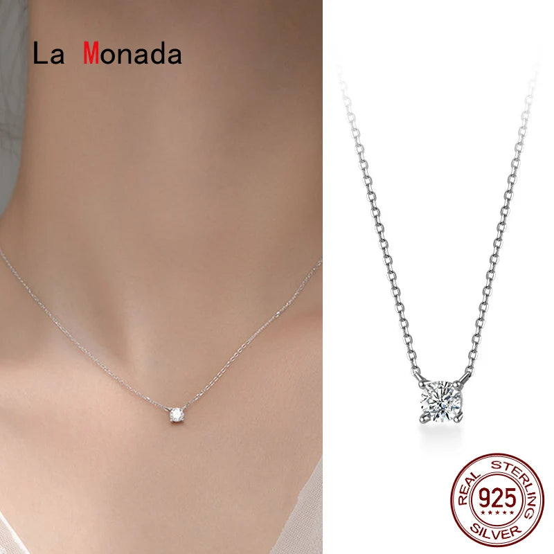 La Monada 38 + 4,8 cm Silber Halskette Für Frauen Feine Silber 925 Schmuck Mode Hals Minimalistischen Anhänger 925 silber Ketten Frau