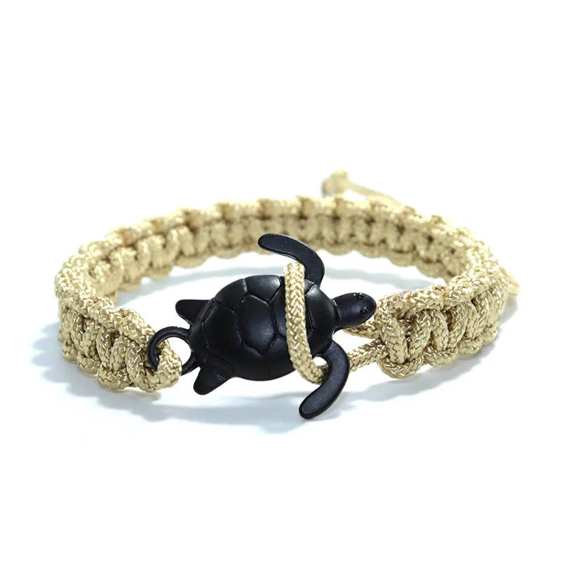 Handgemachtes Paracord Survival Armband Herren Meeresschildkröte Armband Verstellbares Seil Armband Freund Geschenk Armband Schmuck Pulseira