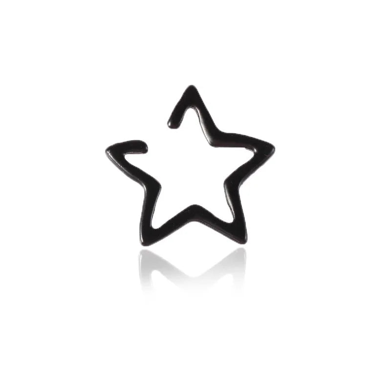 Mädchen Hohle Stern Ohr Manschette Ohrringe Ohrstecker Boho Vintage Gefälschte Knorpel Ohrring Clip Ohrringe Frauen Ohrringe Punk Rock Earcuff