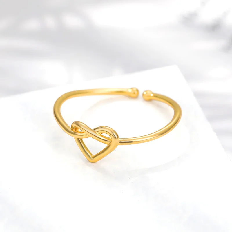 Edelstahl Ringe für Frauen Gold Farbe Paar Herz Ring 2023 Trend Neu in Hochzeit Ästhetischen Luxus Schmuck anillos mujer