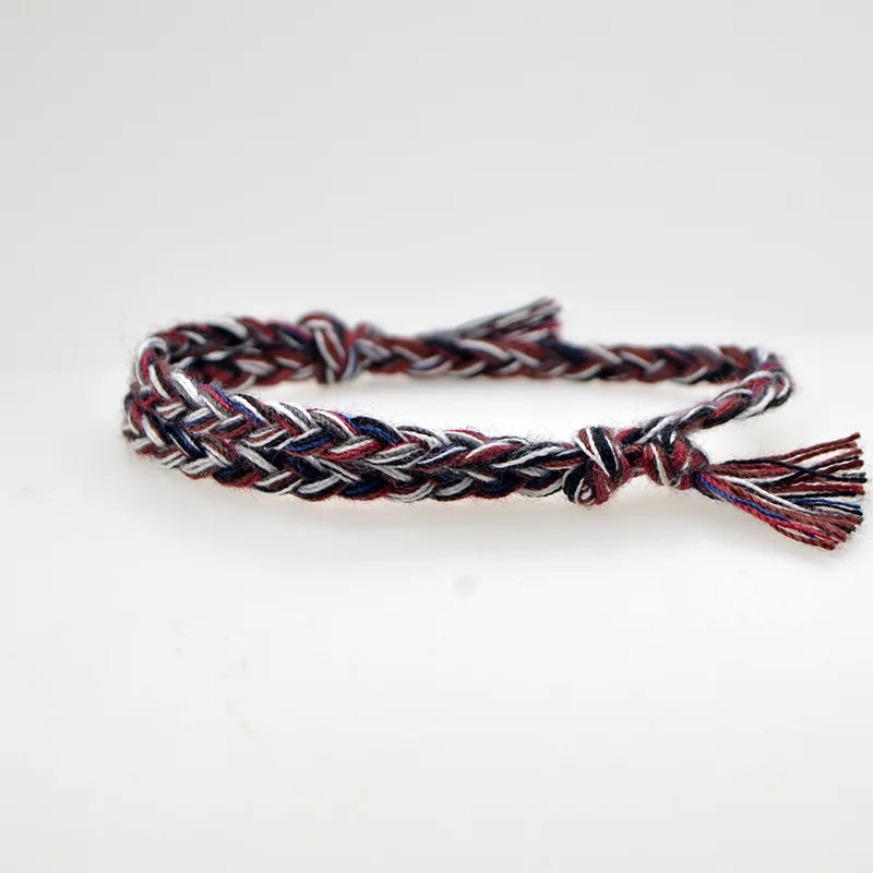 13 arten Böhmischen Einfache Feste Farbe Hand-Made Woven Armband Sonnenschein Strand Göttin Glück Seil Paar Armbänder Großhandel
