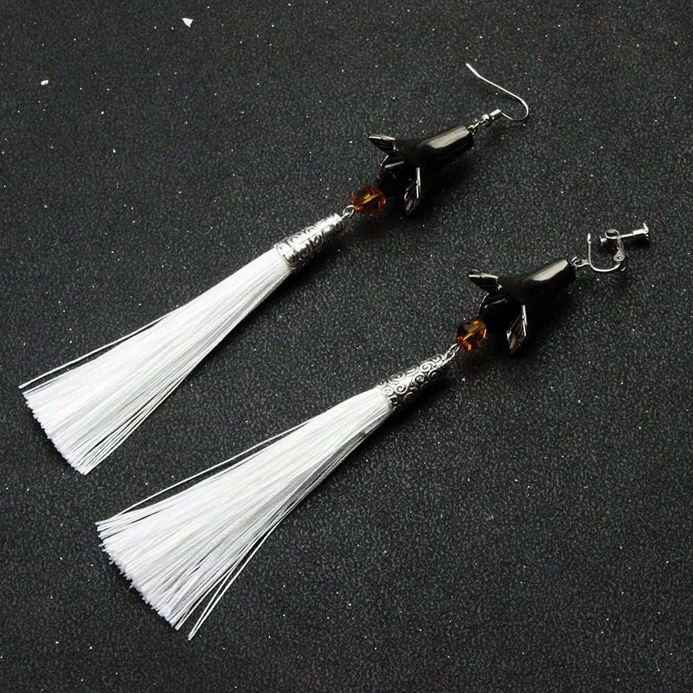 2023 neue Anime Genshin Impact Ohrringe Zhongli Lange Quaste Ohr Clips Tartaglia Eardrop Für Frauen Männer 1:1 Cosplay Schmuck Requisiten
