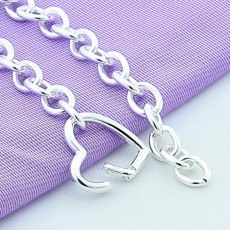 Damen-Armbänder, 925er-Sterlingsilber, Herz-Schnalle-Armband für Damen, romantische Armbänder, Silber 925-Schmuck