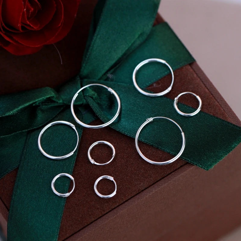 1 Paar 2 mm dünner Kreis Silber Farbe kleine Creolen Ohrring Edelstahl antiallergische Ohrknochen Schnalle Ohrring Gothic Ohrschmuck