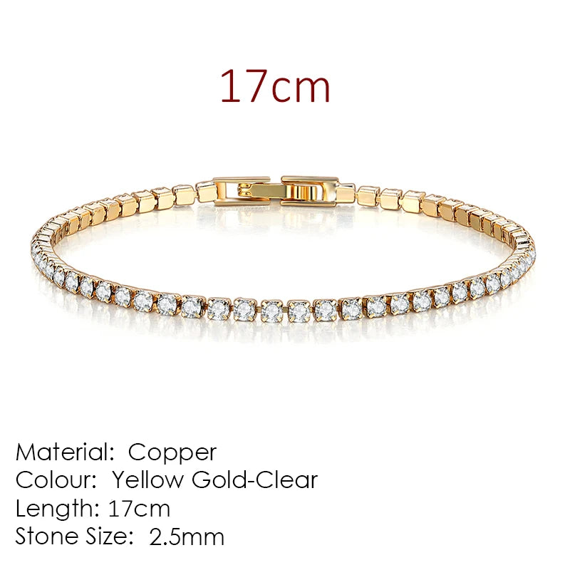 Mode Multicolor Tennis Armband für Frauen 2,5mm Zirkonia Charme Designer Tennis Kette Männer Armband Hochzeit Schmuck KC128