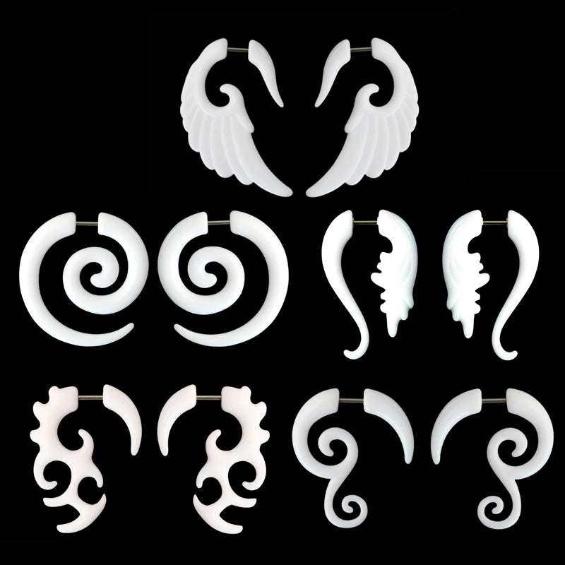 1 Paar Acryl Fake Plug Tunnel Faux Ohr Taper Messgeräte Twist Wing Ohrstecker Cheater Keil Expander Piercing Körperschmuck