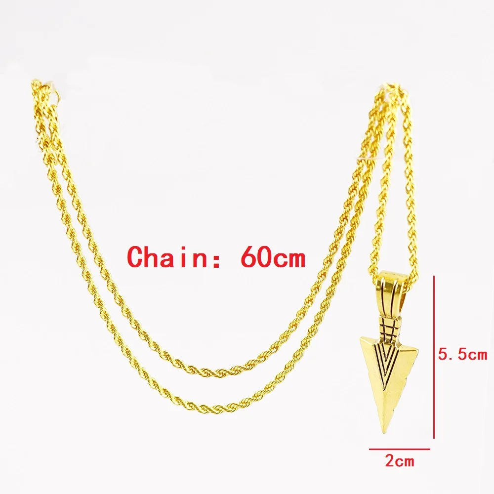 Männer Design Matte Schwarz Lange Halskette Mit Pfeil Anhänger Schmuck Kette Hip Hop Punk Rock Weihnachten Halloween Geschenk Für Männer frauen