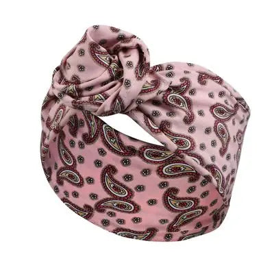 2022 neue Mode Frauen falten Eisendraht Stirnband böhmischen Mädchen Kreuz Turban Bandanas drucken Haar bänder Haarschmuck