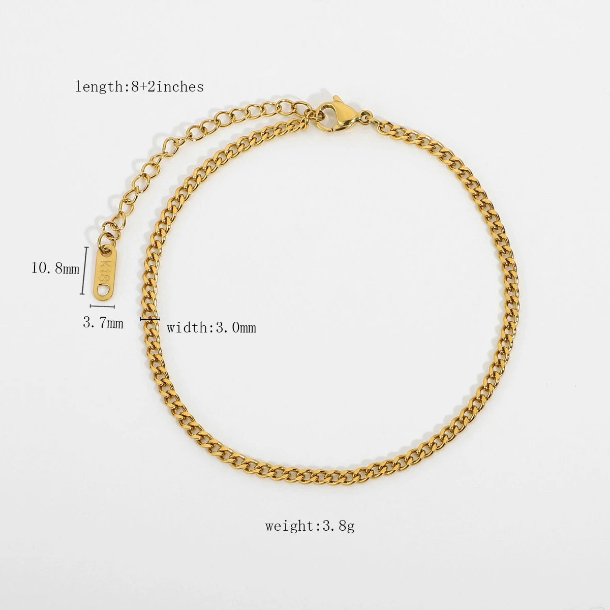 3mm 6mm 8mm Punk Miami Kubanischen Kette Fußkettchen Für Frauen Gold Überzogene Edelstahl Stapeln Kette Fußkettchen fuß Schmuck