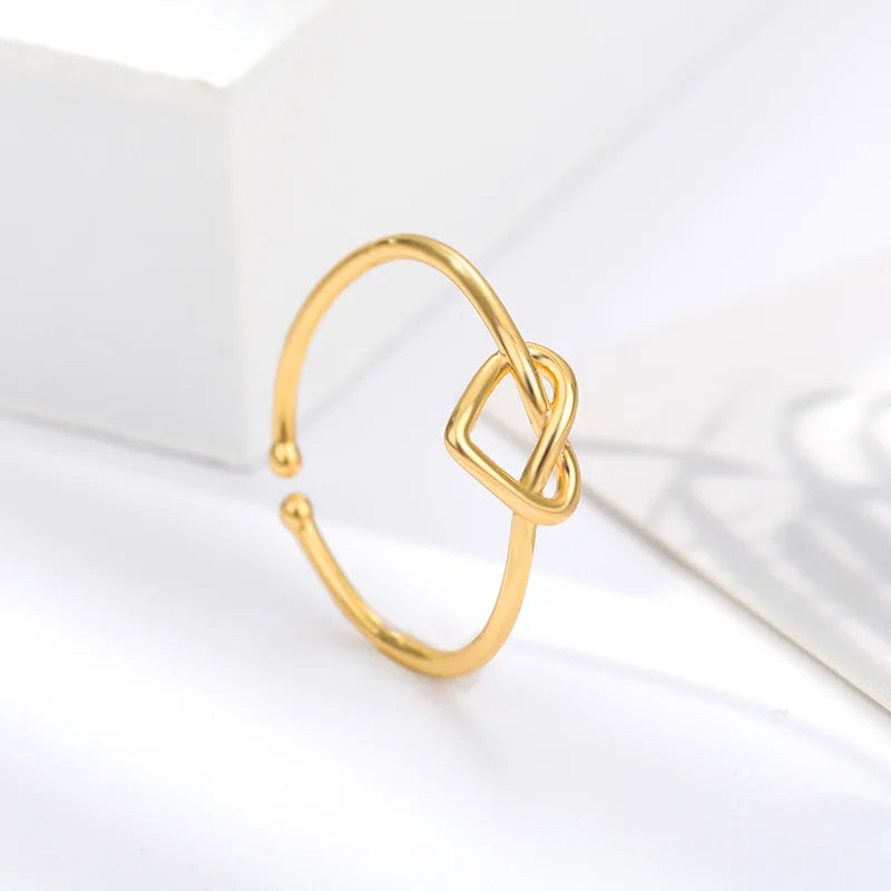 Edelstahl Ringe für Frauen Gold Farbe Paar Herz Ring 2023 Trend Neu in Hochzeit Ästhetischen Luxus Schmuck anillos mujer