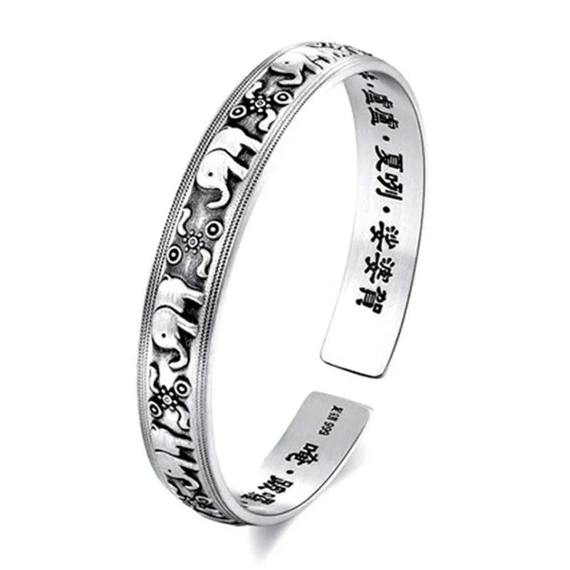 Neue kreative niedliche Tier Retro Thai Silber Armbänder Sterling Silber Schmuck Persönlichkeit Elefant dominierende Armreifen sl079