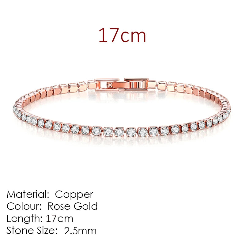 Mode Multicolor Tennis Armband für Frauen 2,5mm Zirkonia Charme Designer Tennis Kette Männer Armband Hochzeit Schmuck KC128