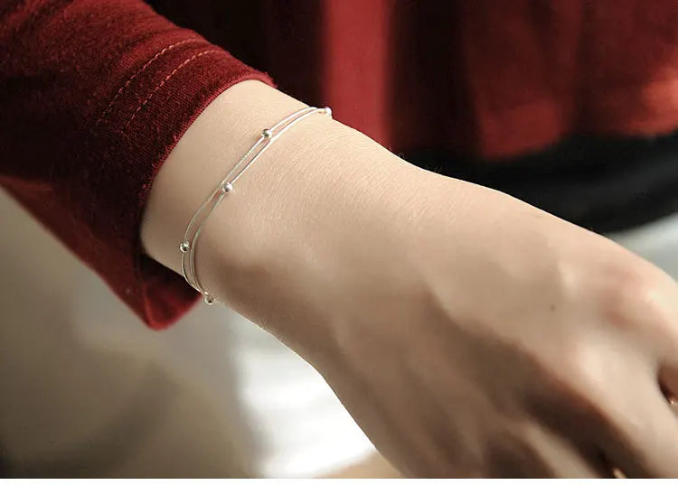 Neuer Modeschmuck, schöne Armbänder aus 925er-Sterlingsilber, rotes Herz, einfache Persönlichkeit, süße Armbänder