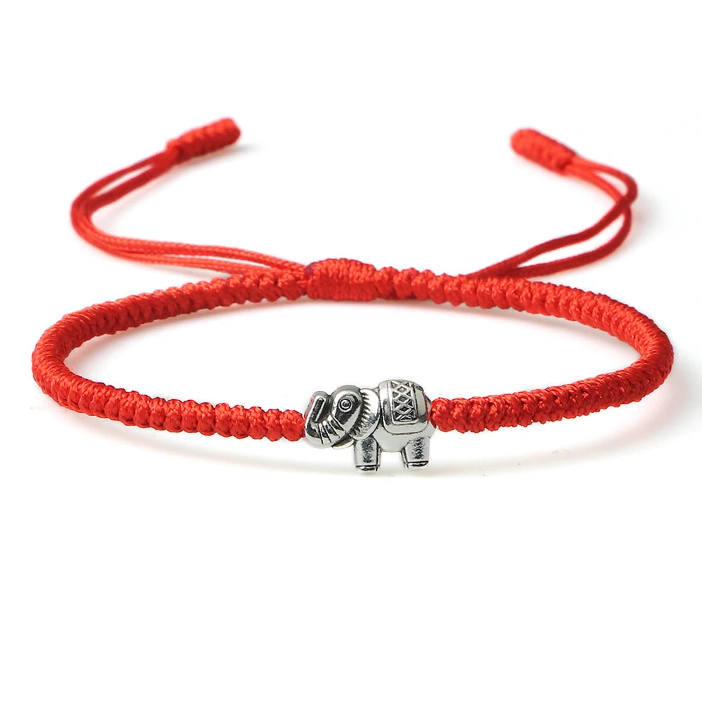 Retro-Elefant-Armbänder, glückliches geflochtenes Kettenarmband für Damen und Herren, viel Glück, Freundschaft, Wunsch-Geschenk, Schmuck, handgefertigt, verstellbar