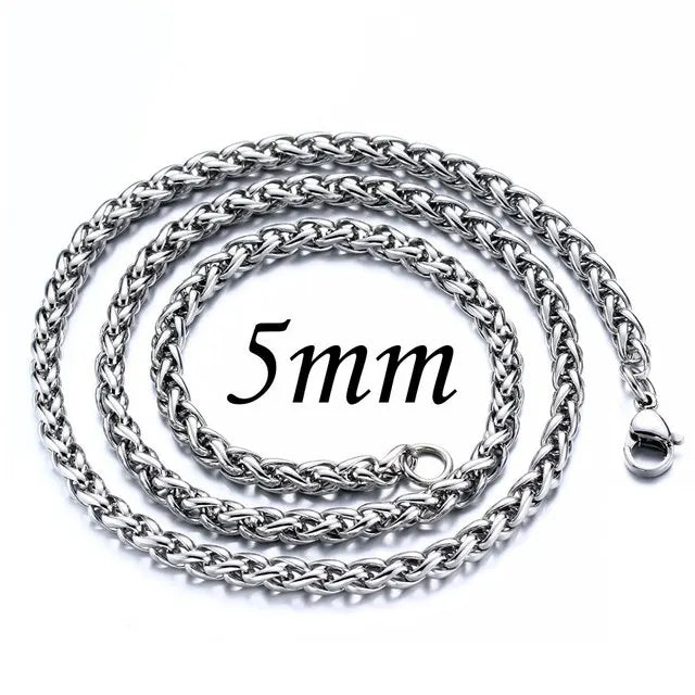 Multi Größe Männer Geflochtene Link Kette Halsketten Großhandel Edelstahl Männlichen Halsband Colar Schmuck mode Geschenke für Ihn