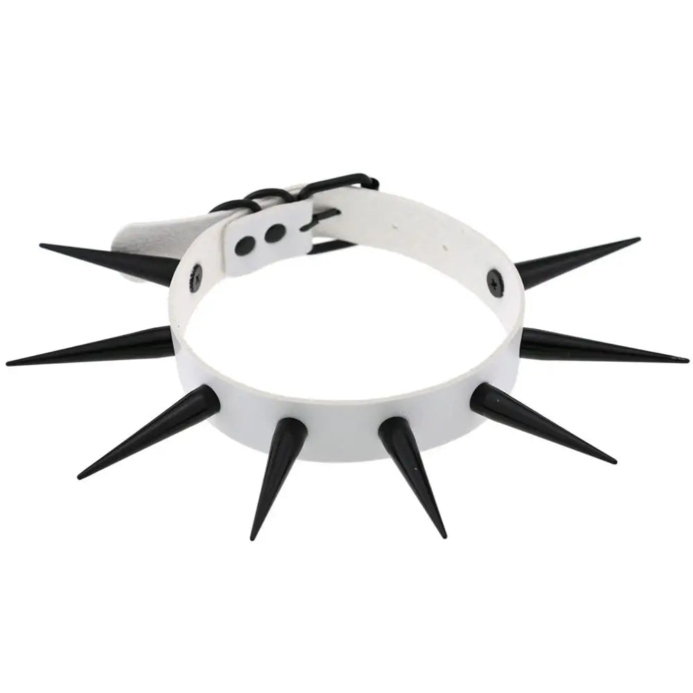 Große lange Spikes Halsband Kühle Punk Halskette für Frauen Männer Metall Halsband Rave Festival Goth Kostüme Schmuck