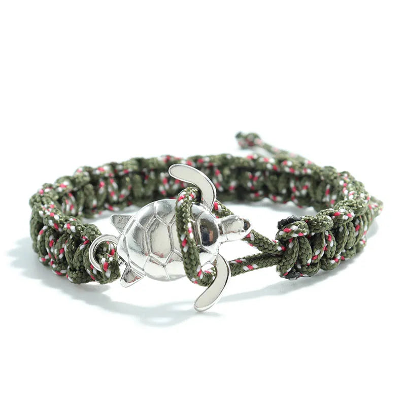 Handgemachtes Paracord Survival Armband Herren Meeresschildkröte Armband Verstellbares Seil Armband Freund Geschenk Armband Schmuck Pulseira
