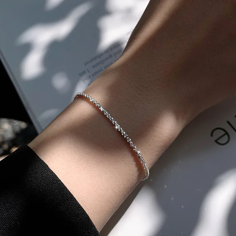 Neues Armband aus 925er-Sterlingsilber, 1,5 mm, glänzendes Armband für Ihre Frau, Wasserschmuck, Geschenk
