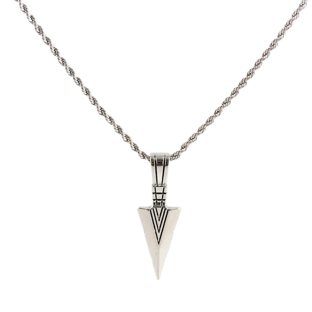 Männer Design Matte Schwarz Lange Halskette Mit Pfeil Anhänger Schmuck Kette Hip Hop Punk Rock Weihnachten Halloween Geschenk Für Männer frauen