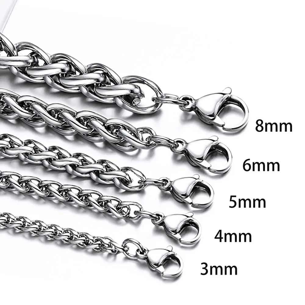 Multi Größe Männer Geflochtene Link Kette Halsketten Großhandel Edelstahl Männlichen Halsband Colar Schmuck mode Geschenke für Ihn