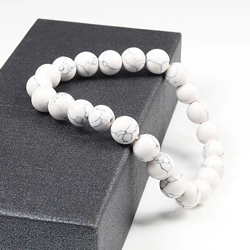 6mm 8mm 10mm Perlen Armband Naturstein Paar Charm Strang Armband Meditation Armreifen Für Frauen Männer beste Freundin Schmuck