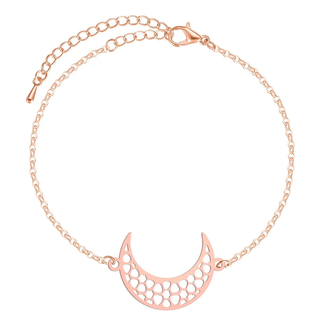 Cxwind Edelstahl Crescent Moon Armband Verstellbare Ketten Armbänder Islam Schmuck Für Frauen Männer Horn Charme Pulseras Mujer