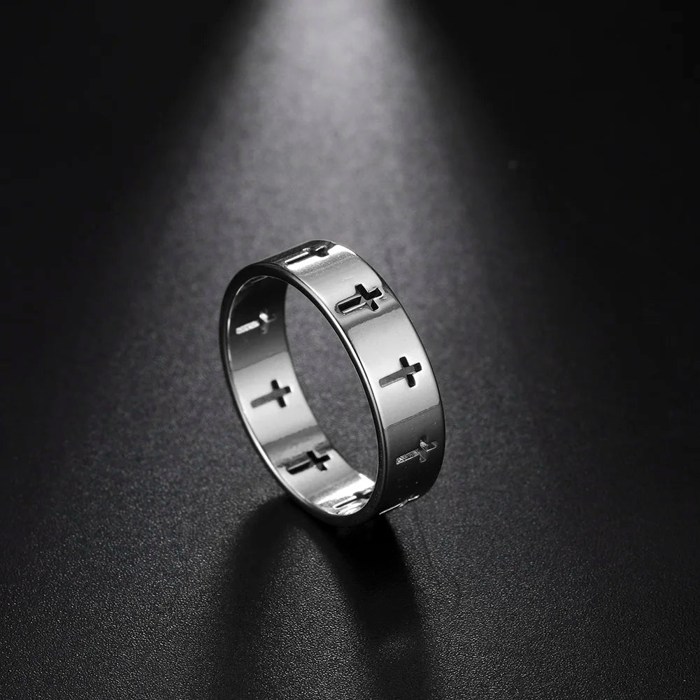 Skyrim Hohlkreuz Herrenring Damen Supernatural Jesus Edelstahl Verlobungsring Paar 2025, Schmuck, Jahrestagsgeschenke