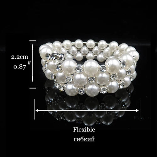Hochzeit Braut Schmuck Set String von Perlen Prom Silber Farbe Kristall Armband Halskette Ohrringe für Frauen schmuck sets