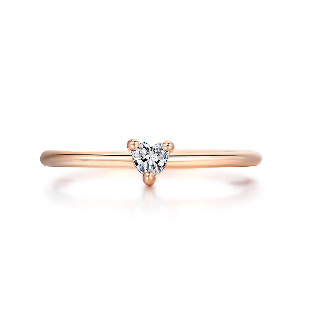 Ringe Für Frauen Kleine Herzförmige Gold Farbe Hochzeit Verlobung Dainty Ring Schmuck Zirkon Romantische Mode Schmuck KBR014-M