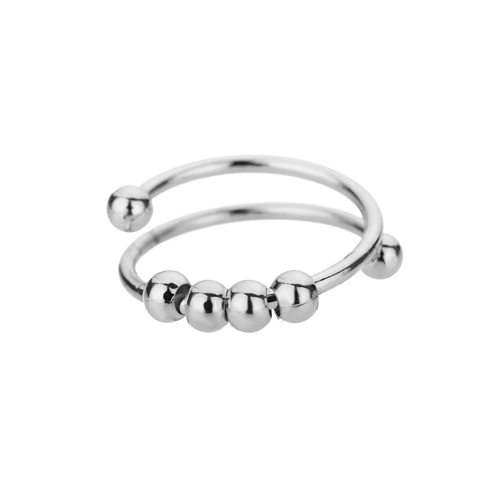 Angst Ring Perlen Ringe Für Frauen Männer Edelstahl Ring Spinner Spirale Simulierte Frei Anti Stress Zappeln Ring Schmuck