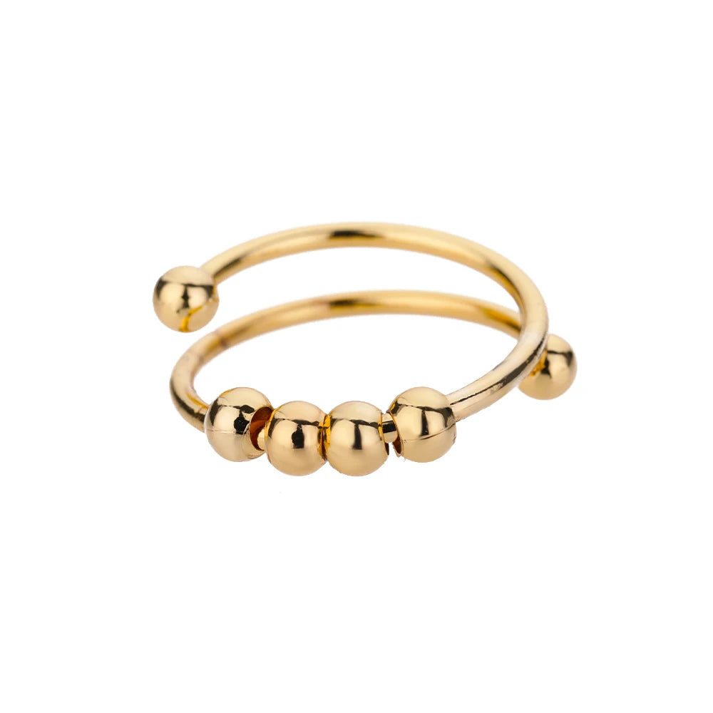 Angst Ring Perlen Ringe Für Frauen Männer Edelstahl Ring Spinner Spirale Simulierte Frei Anti Stress Zappeln Ring Schmuck