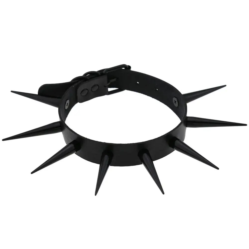 Große lange Spikes Halsband Kühle Punk Halskette für Frauen Männer Metall Halsband Rave Festival Goth Kostüme Schmuck