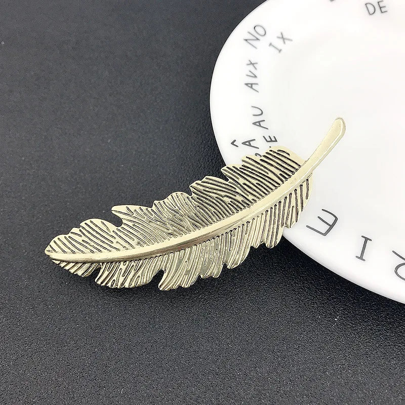 Neue Legierung Vintage Haar Clip Feder Blatt Form Haarspange Metall Haarnadeln Für Frauen Dame Headwear Haar Zubehör