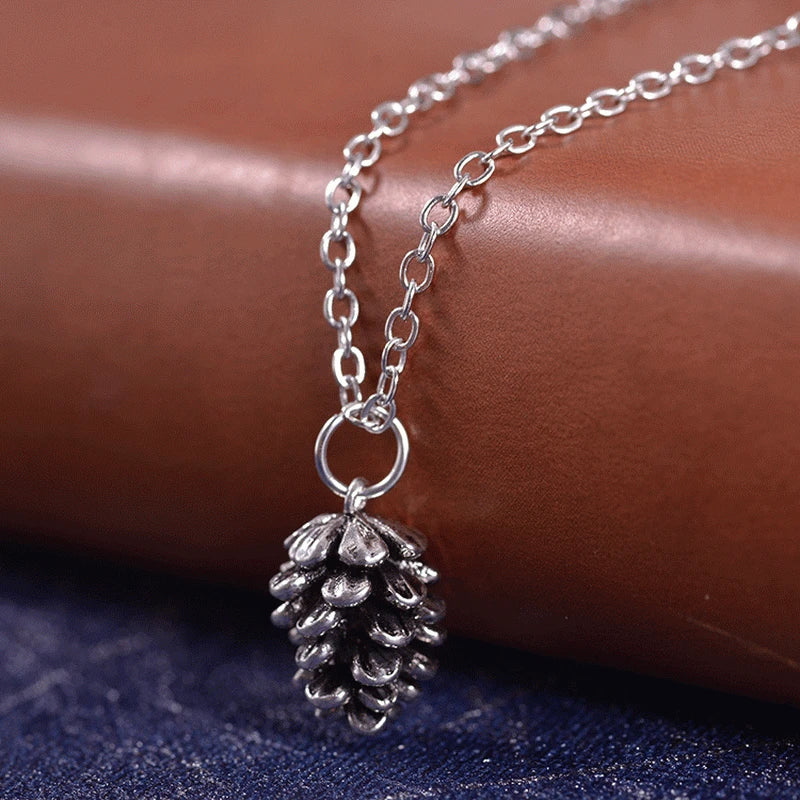 Nette Pinienkernen Anlage Probe Anhänger Halskette Für Frauen Metall Halsband Acorn Tannenzapfen Kette Halskette Schmuck Zubehör Geschenk