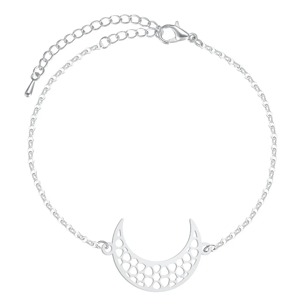 Cxwind Edelstahl Crescent Moon Armband Verstellbare Ketten Armbänder Islam Schmuck Für Frauen Männer Horn Charme Pulseras Mujer
