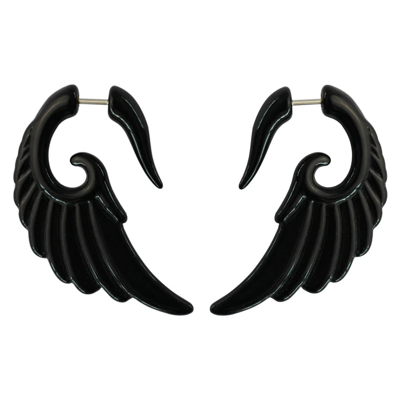 1 Paar Acryl Fake Plug Tunnel Faux Ohr Taper Messgeräte Twist Wing Ohrstecker Cheater Keil Expander Piercing Körperschmuck