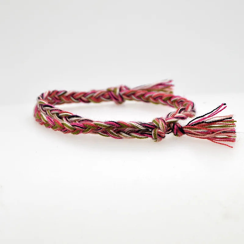 13 arten Böhmischen Einfache Feste Farbe Hand-Made Woven Armband Sonnenschein Strand Göttin Glück Seil Paar Armbänder Großhandel