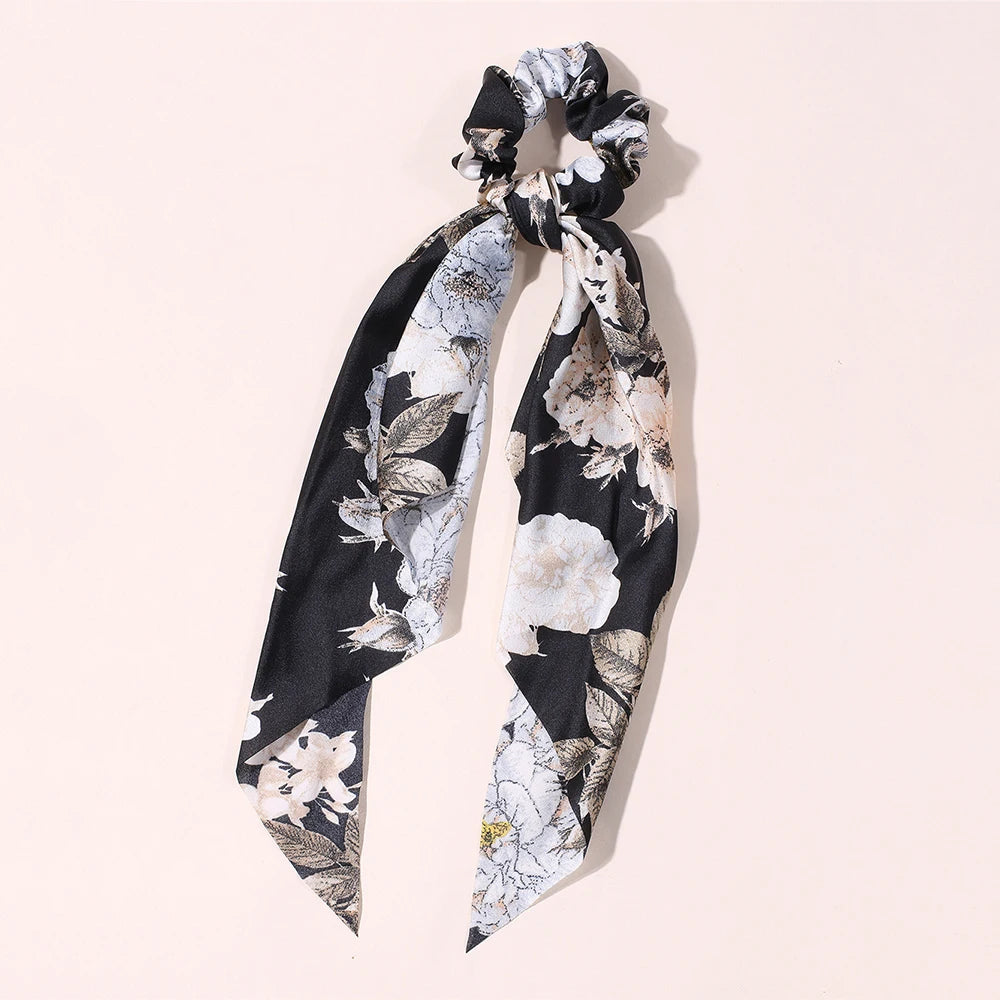 Neue Mode Druck Bogen Scrunchies Haar Band Für Frauen Elastische Haarband Mädchen Schachtelhalm Haar Krawatten Haar Zubehör