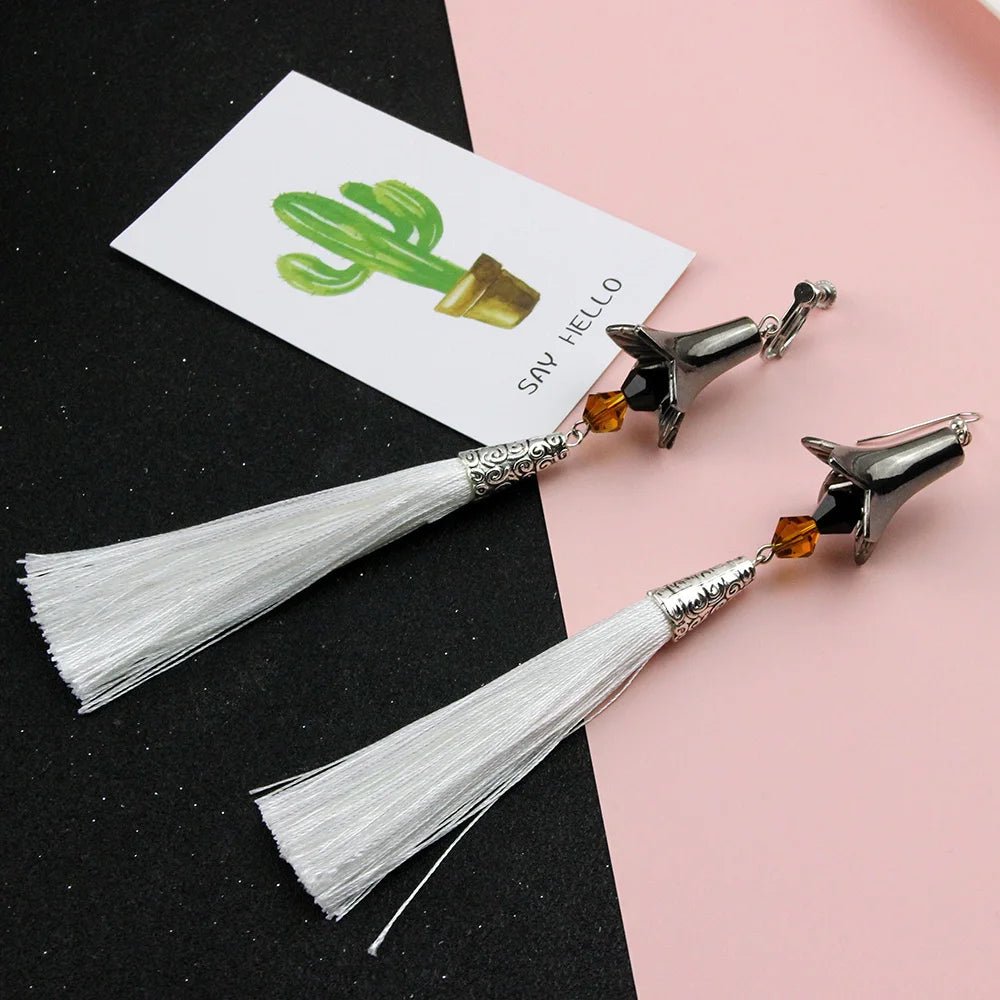 2023 neue Anime Genshin Impact Ohrringe Zhongli Lange Quaste Ohr Clips Tartaglia Eardrop Für Frauen Männer 1:1 Cosplay Schmuck Requisiten