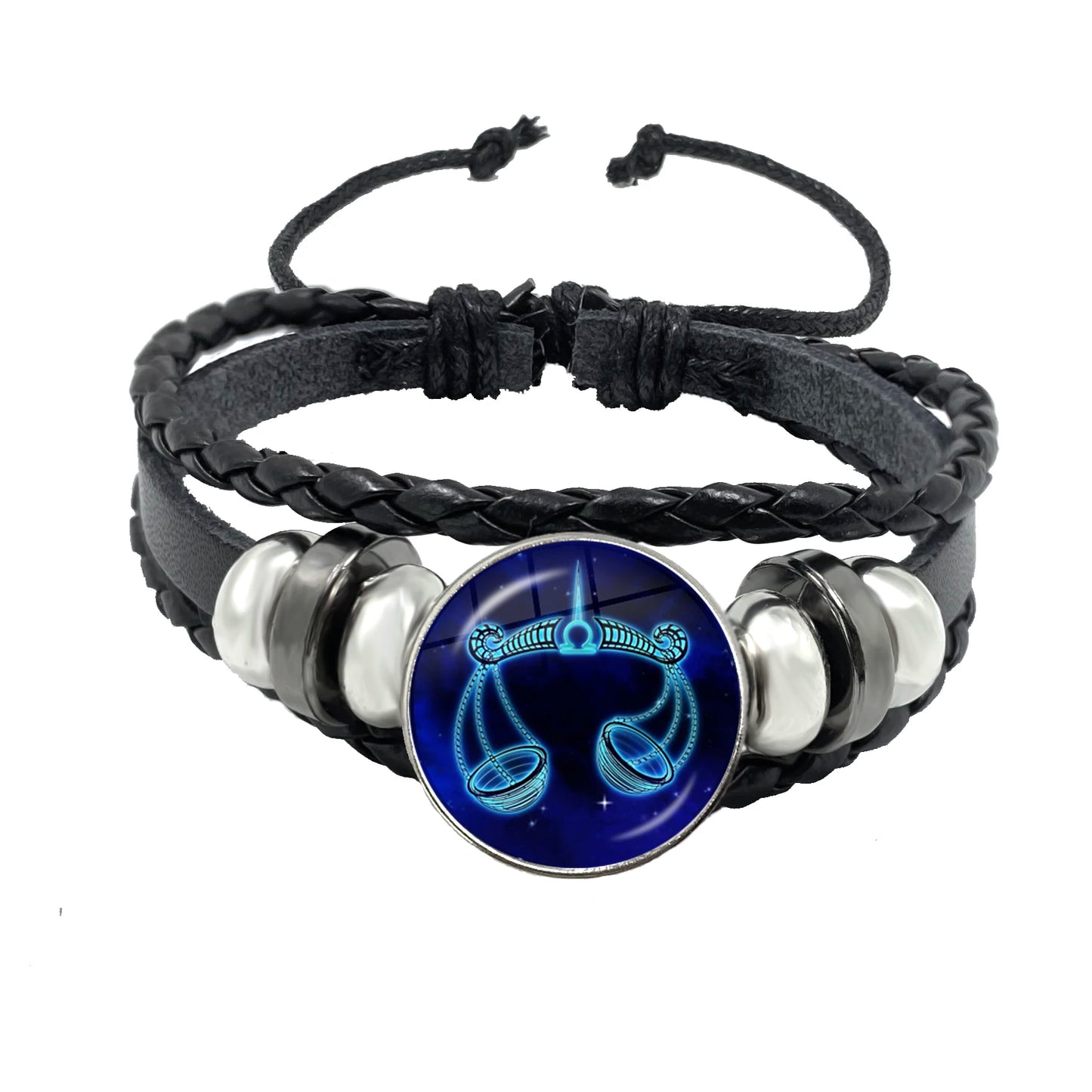 12-Sternbild-Sternzeichen-Knopfarmband, mehrschichtiges geflochtenes Lederarmband, Armreif für Geburtstagsfeier, Schmuck, Geschenk