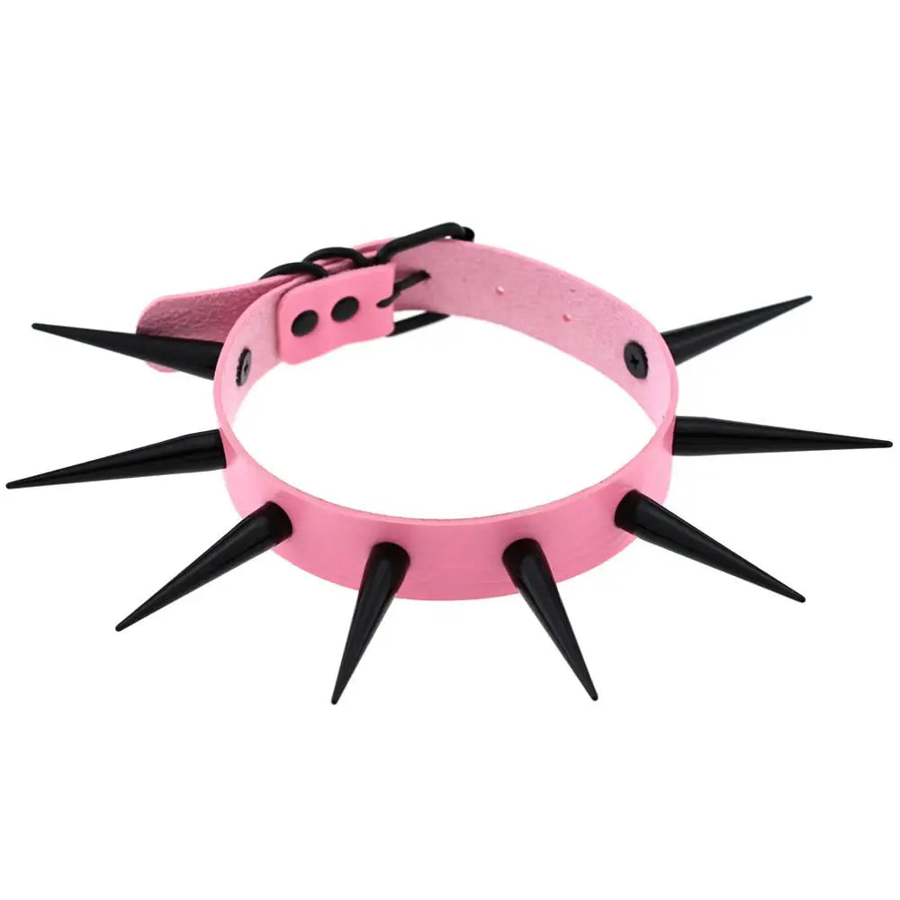 Große lange Spikes Halsband Kühle Punk Halskette für Frauen Männer Metall Halsband Rave Festival Goth Kostüme Schmuck