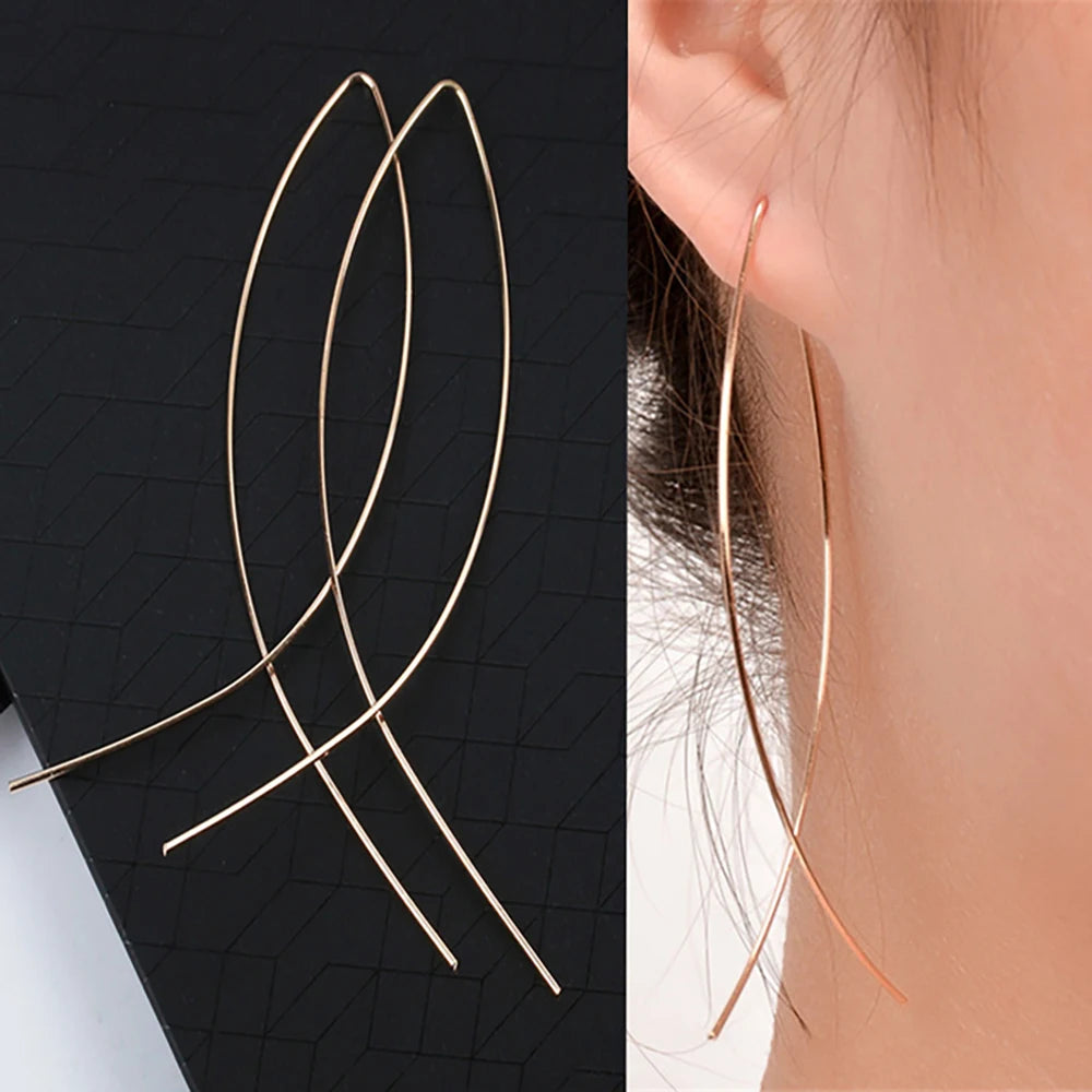316L Edelstahl Lange Quaste Ohrringe Für Frauen Elegante Einfache Gold Farbe Tropfen Ohrring Stilvolle Schmuck Persönlichkeit Geschenk