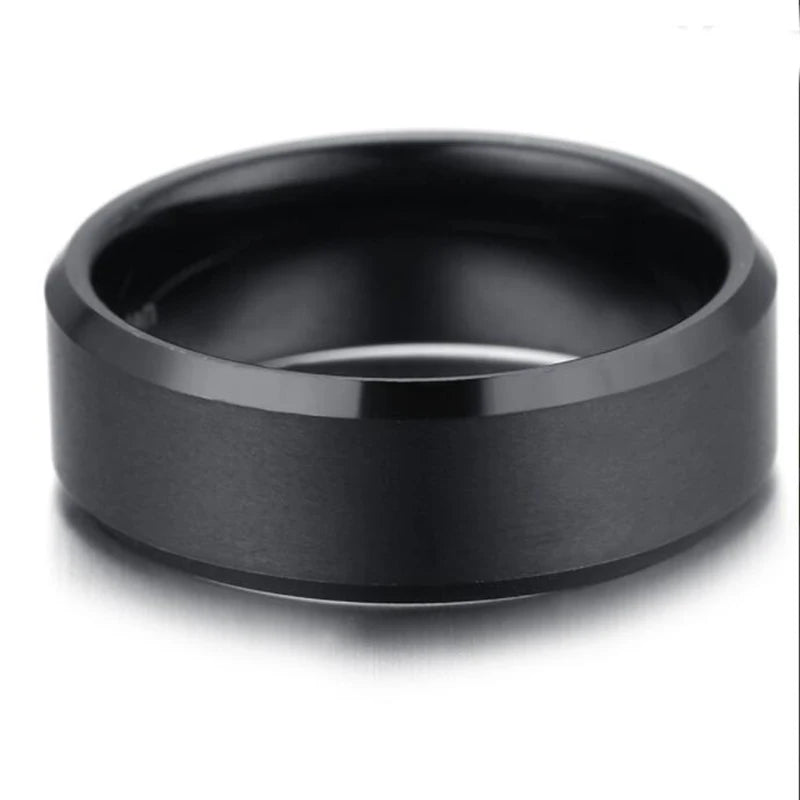 8mm Mode Edelstahl Ringe Für Männer Punk Vintage Matt Gebürstet Hochzeit Engagement Band Unisex Schmuck Männer Geschenk