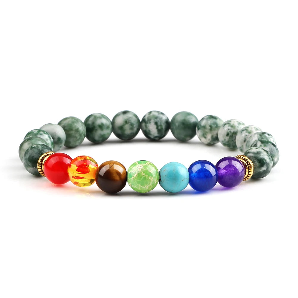 2 Stücke Naturstein 7 Chakra Heilung Perlen Einstellbare Geflochtene Armbänder Männer 8mm Lava Stretch-armband Frauen Reiki Buddha Schmuck